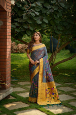Thumbnail for Jyoti Fashion Women's Morpich Paithani Silk Zari Woven Saree with Blouse - Distacart