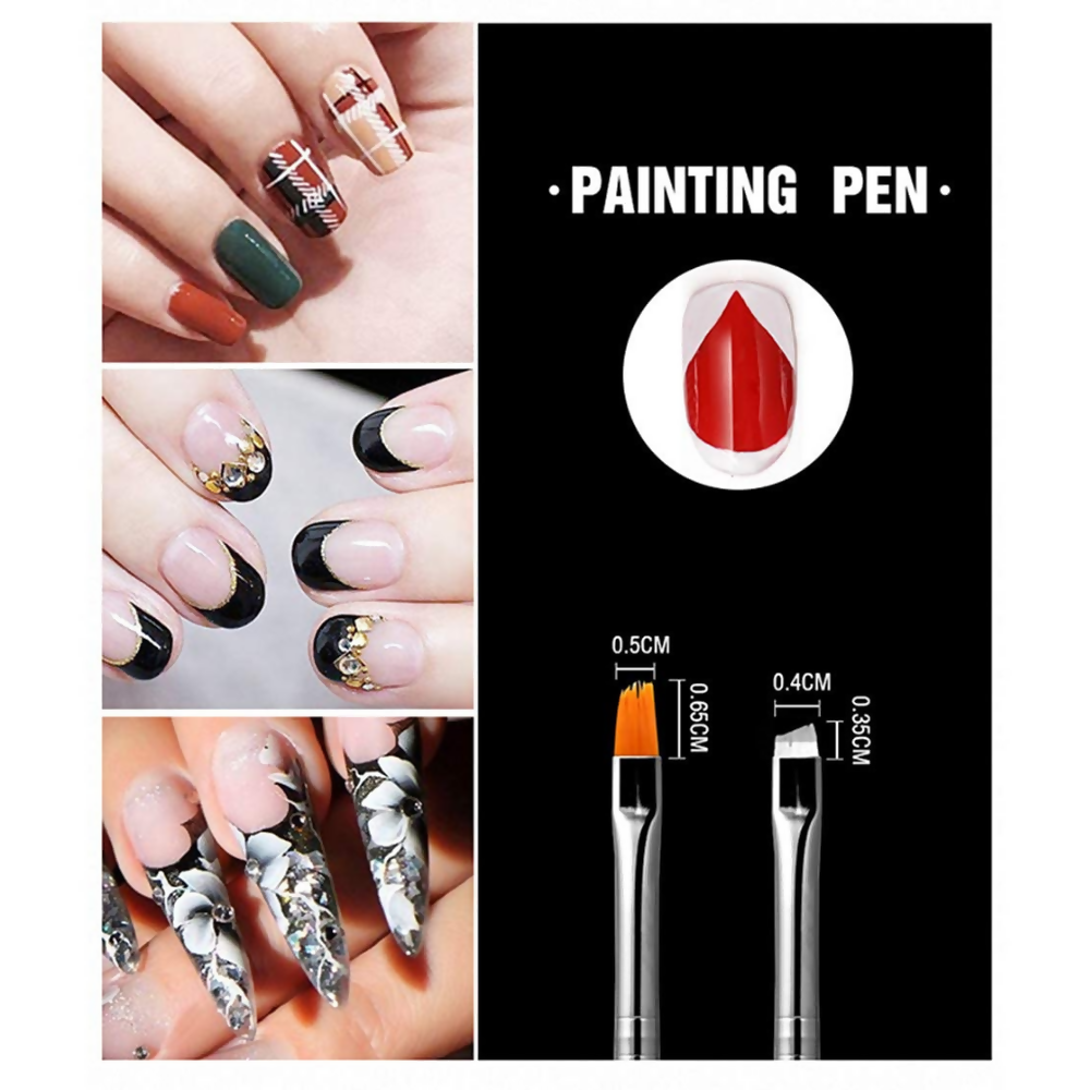 Bronson Professional Nail Art Kit Brush Set Acrylic Uv Polish Brushes Tool Kit - Dista