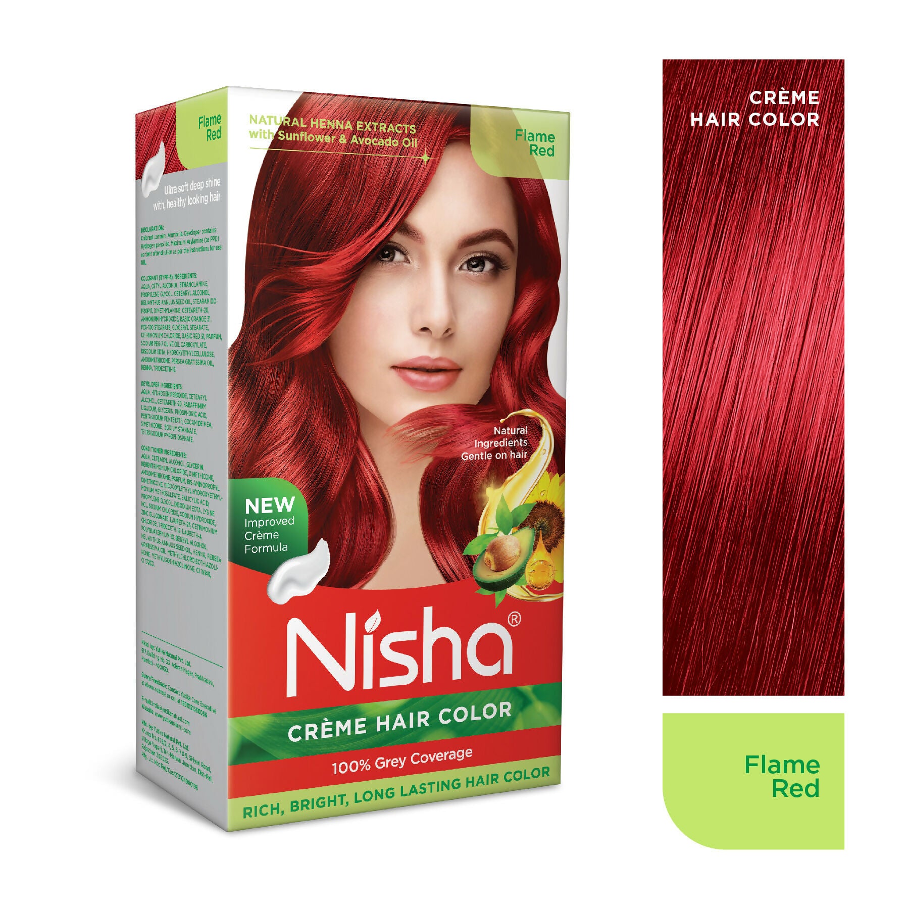 Nisha Creme Hair Color for Women - Flame Red - Distacart