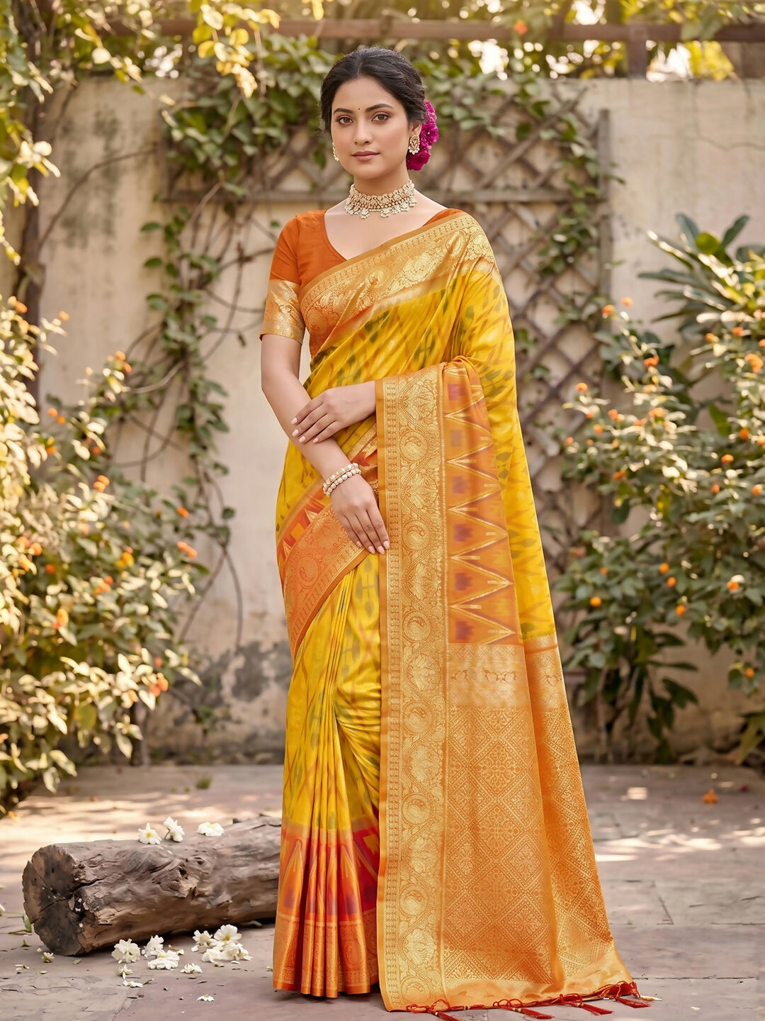 Shree Shyam Fashion Yellow Soft Silk Saree - Dista