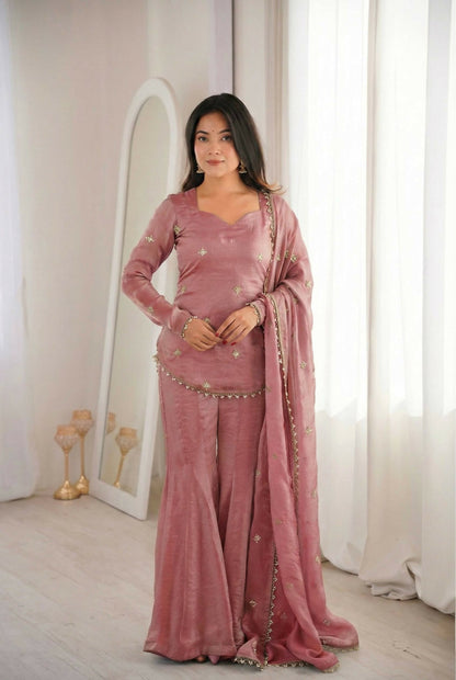 Teeya Creation New Womens Trendy Embroidery Sequence Work Kurta Set - Dista