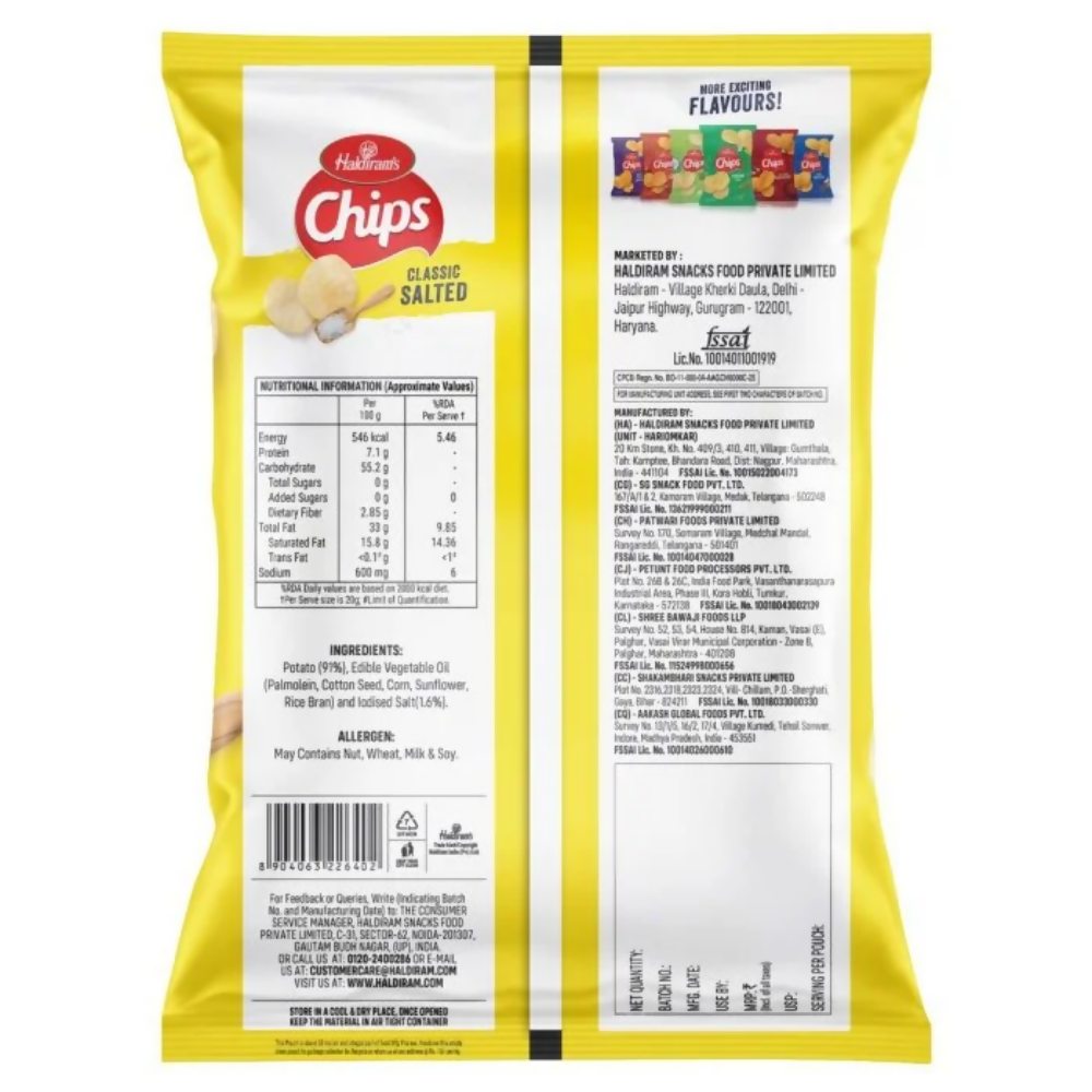 Haldiram's Classic Salted Chips - Distacart