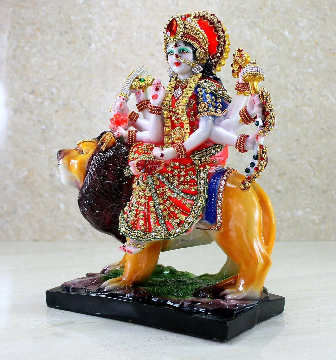Esplanade Resin Maa Durga Mata Rani Sherawali Murti Idol - Distacart