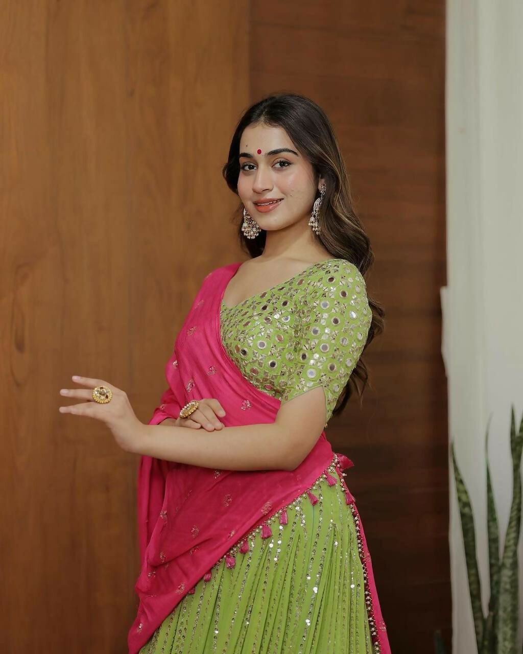 Jyoti Fashion Women's Green Faux Georgette Sequins with Thread Embroidered Designer Lehenga Choli Set - Distacart