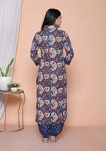Thumbnail for Miravan Womens Cotton Floral Printed Shirt-Collar Straight Kurta And Palazzo Set - Distacart