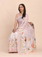 Thumbnail for Astita Linen Cotton Light Pink Saree