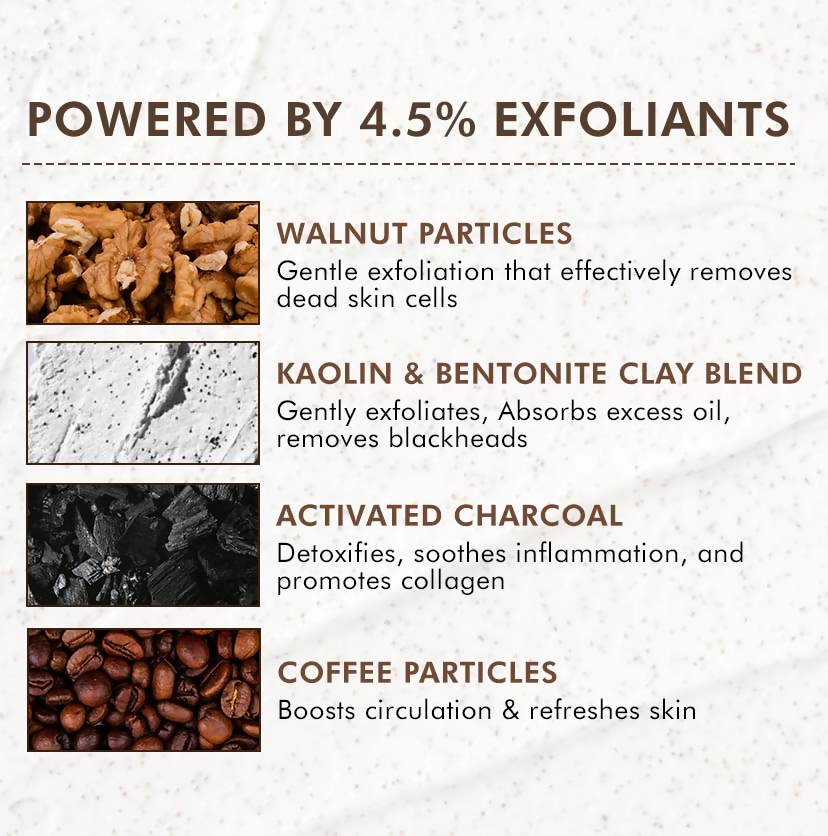 mCaffeine Pore Clear Coffee Cookie Face Scrub for Blackheads & Tan Removal