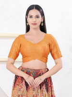 Thumbnail for Joban Fashion Orange Tissue Elbow Sleeveless Back Open Blouse