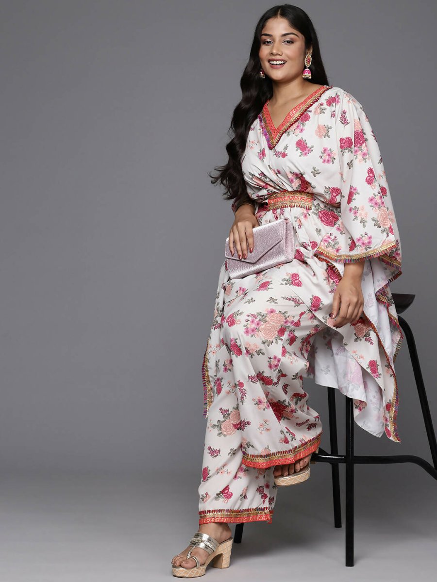 Ahalyaa Women's Traditional Wear Co-ords - Beige - Distacart