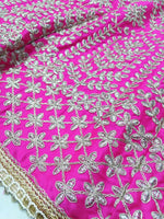 Thumbnail for Jyoti Fashion Glamorous Rani Pink Chapat Zari and Dori Embroidered Malai Satin Silk Lehenga Choli with Dupatta - Distacart
