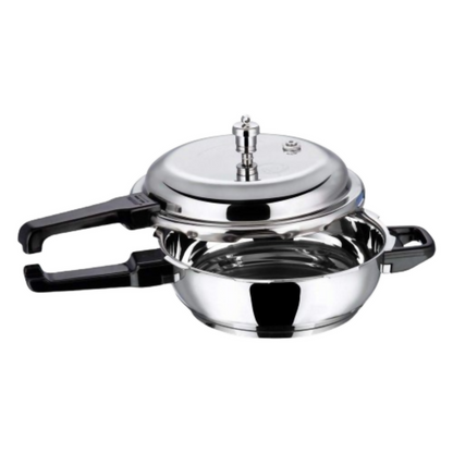 Vinod 18/8 Stainless Steel Outer Lid Sandwich Bottom Deep Pan Pressure Cooker - Dista