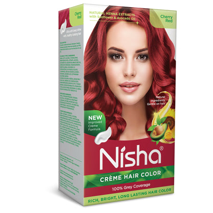 Nisha Creme Hair Color for Women - Cherry Red - Distacart