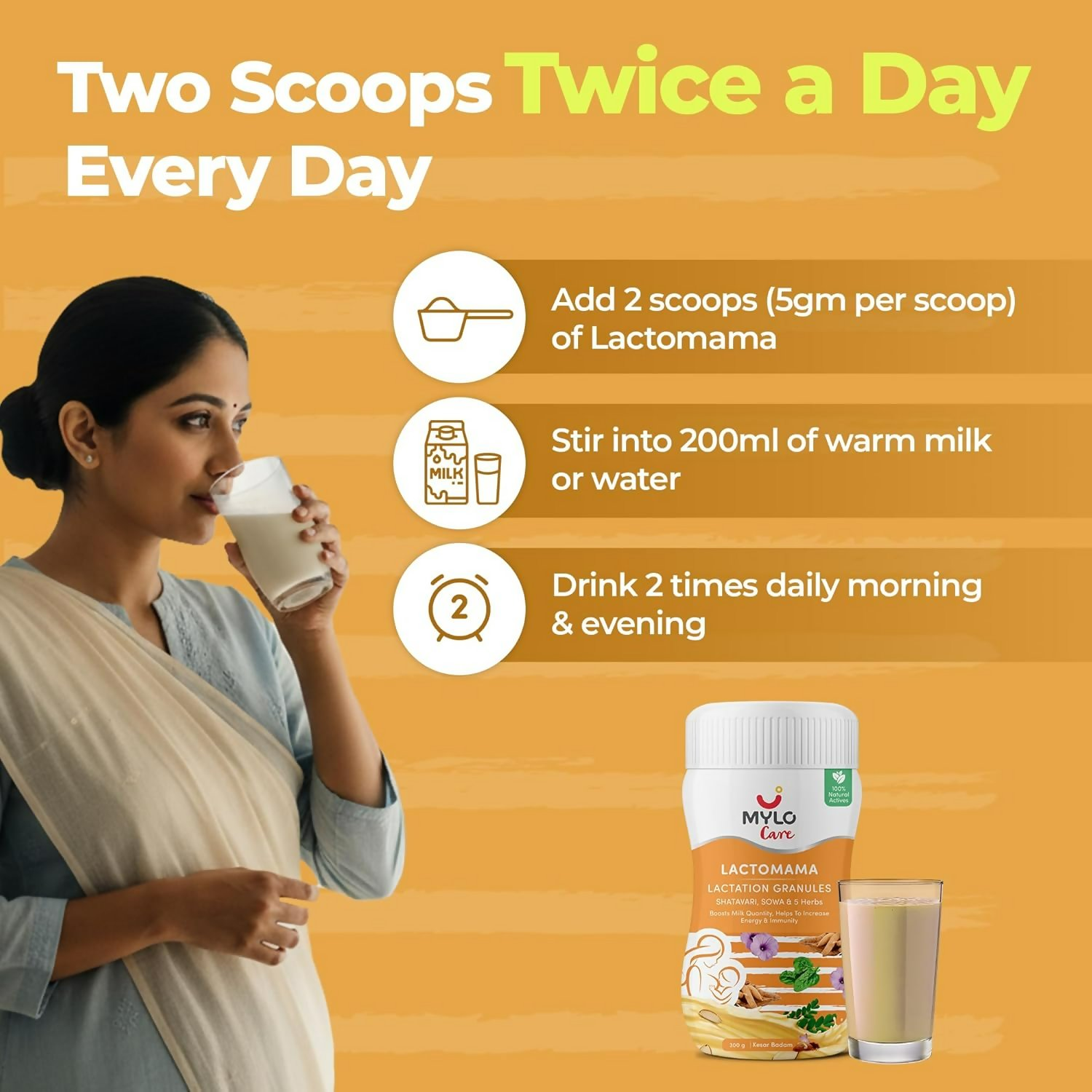 Mylo Care Mylo Lactomama Granules – Lactation Supplement For Breastfeeding With Shatavari To Increase Breast Milk (Kesar Badam) - Distacart