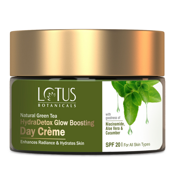 Lotus Botanicals Natural Green Tea Hydradetox Glow Boosting Day Cream Spf 20 - Distacart