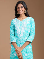 Thumbnail for Ode by House of Pataudi Women Ethnic Motifs Embroidered Chikankari Kurta - Distacart
