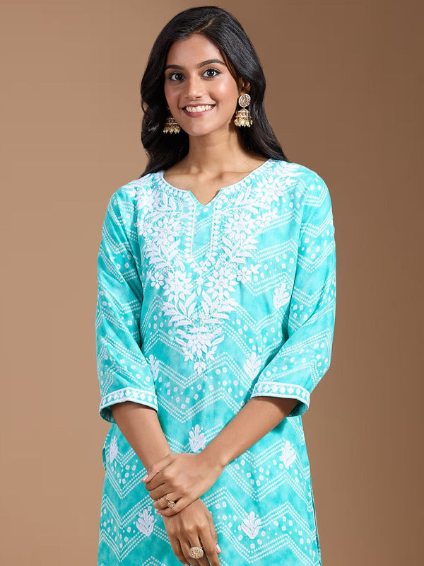 Ode by House of Pataudi Women Ethnic Motifs Embroidered Chikankari Kurta - Distacart