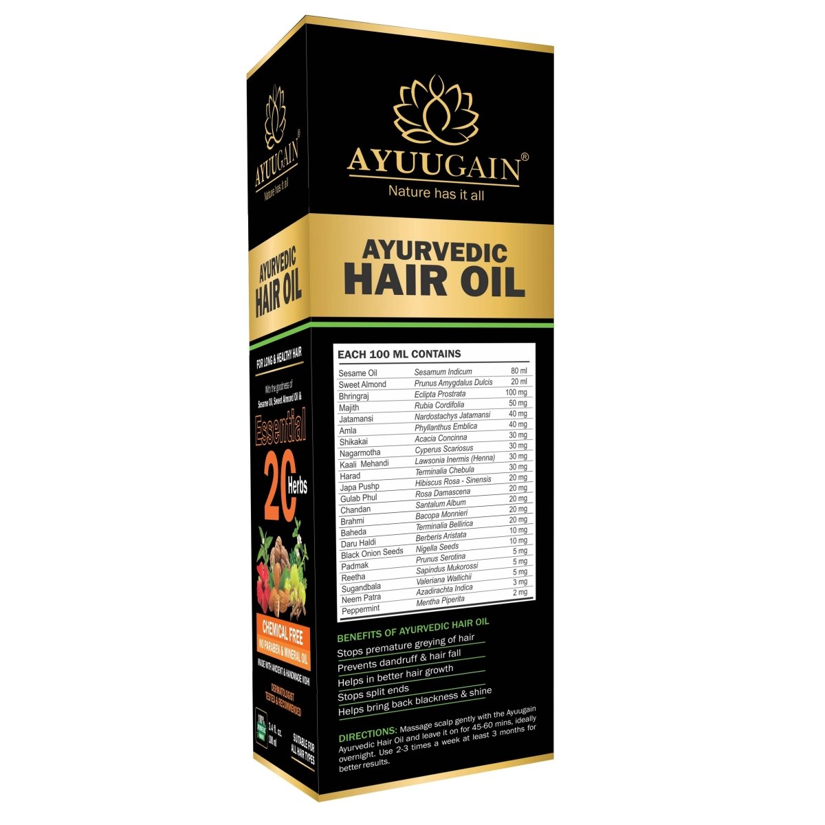 Ayuugain Ayurvedic Hair Oil - Distacart