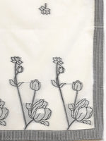 Thumbnail for Yufta Off White Handloom Cotton Jacquard Sequins Work Kurta Dupatta Pant Set