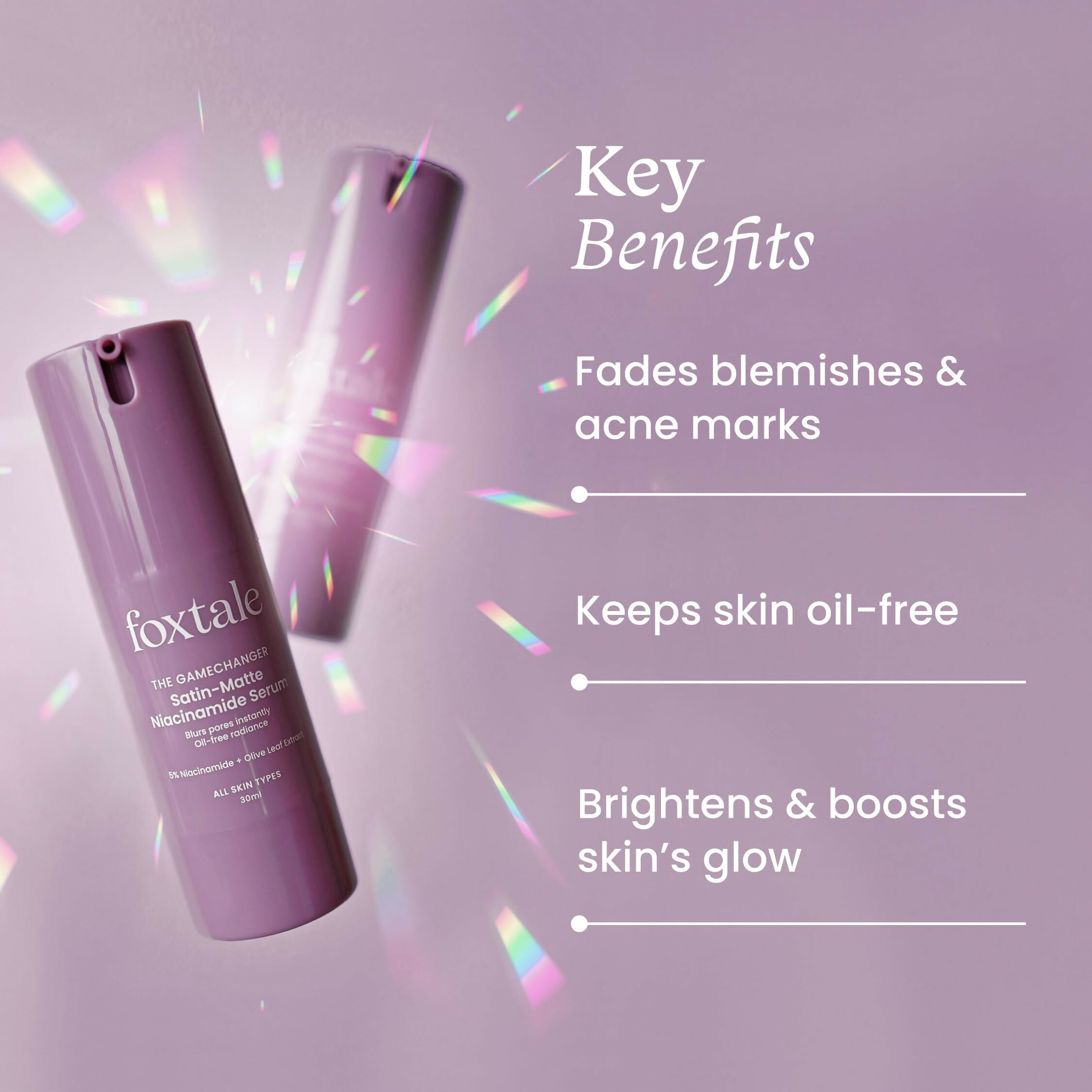 Foxtale 5% Niacinamide Face Serum - Fades Blemishes & Acne Marks, Reduce Dark Spots, Controls Oil and Brightens Skin - Distacart