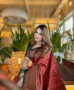 Thumbnail for Preksha Creation Banarasi Soft Silk Women Red Saree - Distacart