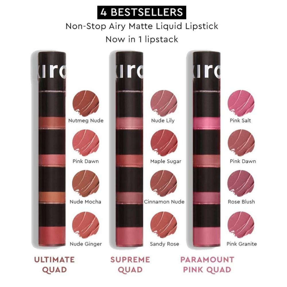 Kiro Four Play Non-Stop Airy Matte Liquid Lip Stack – Paramount Pink - Dista