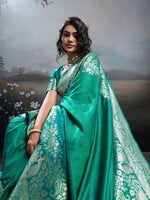 Thumbnail for Shree Shyam Fashion Rama Silk Blend Saree - Distacart