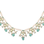 Thumbnail for Nuyug 22K Gold Plated Pearl Empress Flora Green Stone Drops Necklace Set