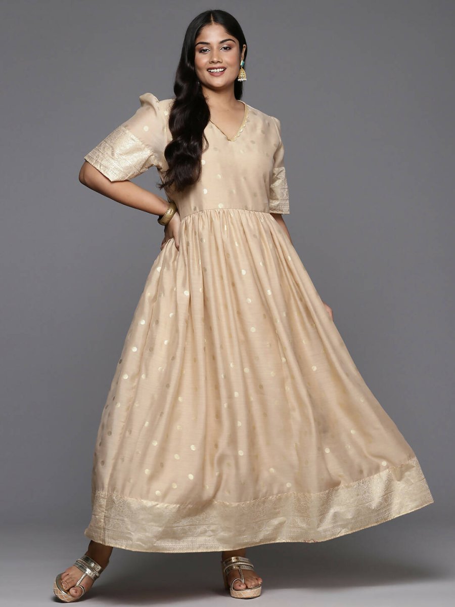Ahalyaa Women's Traditional wear Ethnic Dress - Tan - Distacart