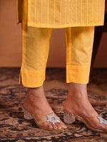 Thumbnail for Sangria Ethnic Motifs Embroidered Thread Work Chanderi Silk Kurta with Trousers & Dupatta