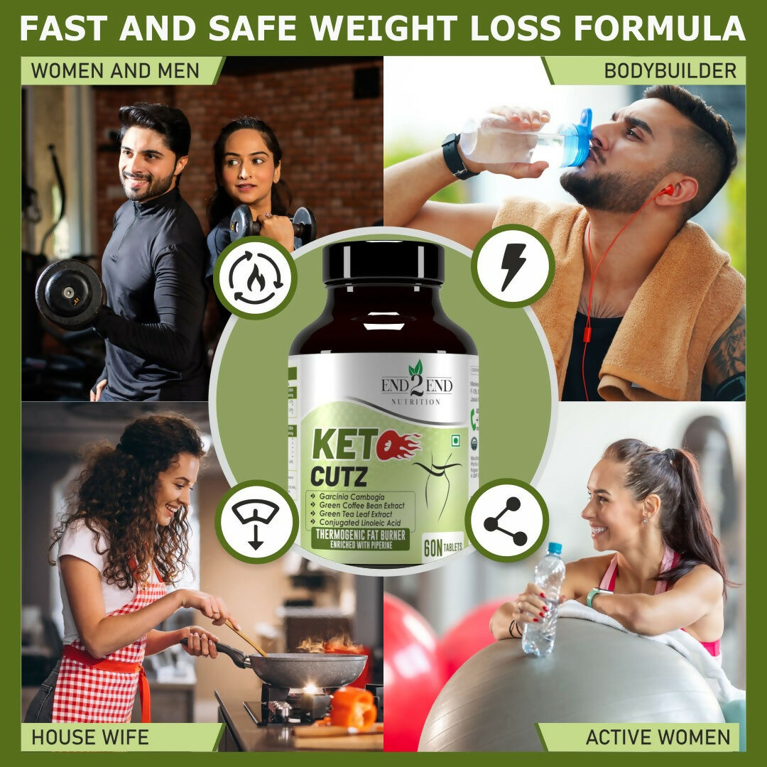 End2End Nutrition Keto Cutz Fat Burner For Weight Loss Tablets - Distacart