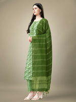 Thumbnail for Jyoti Fashion Women's Green Rayon Embroidery & Sequence work Kurta with Trouser & Dupatta - Distacart