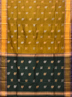 Thumbnail for Olive and Dark Green Uppada Silk Handloom Saree with Buta Design - Global Threads - Distacart