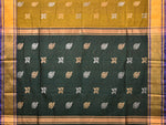 Thumbnail for Olive and Dark Green Uppada Silk Handloom Saree with Buta Design - Global Threads - Distacart