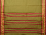 Thumbnail for Olive Bamboo Cotton Plain Saree with Temple Border Design - Global Threads - Distacart