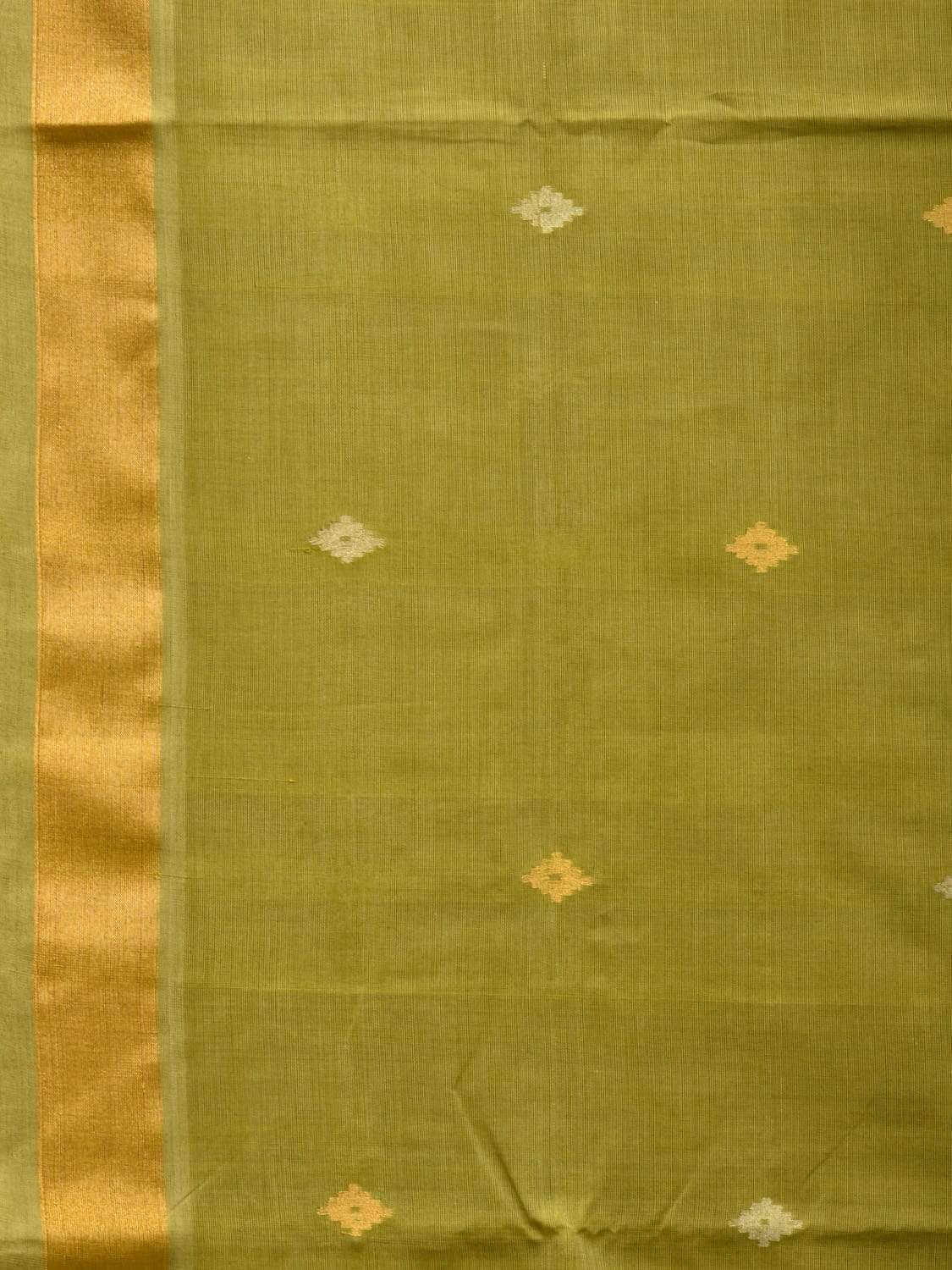 Olive Uppada Cotton Handloom Saree with Assorted Buta Pallu Design - Global Threads - Distacart