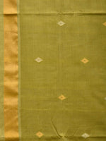 Thumbnail for Olive Uppada Cotton Handloom Saree with Assorted Buta Pallu Design - Global Threads - Distacart