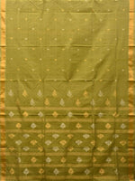 Thumbnail for Olive Uppada Cotton Handloom Saree with Assorted Buta Pallu Design - Global Threads - Distacart
