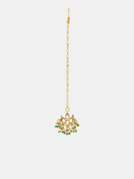 Thumbnail for Ruby Raang Gold Polished Gold Kundan Maang Tikka