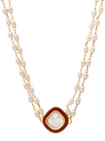 Thumbnail for Ruby Raang Red Kundan & Pearl Choker