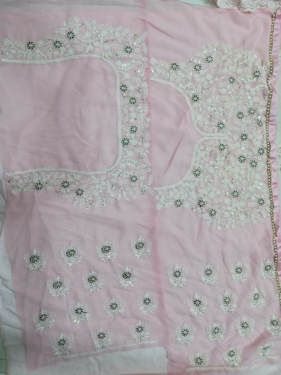 Jyoti Fashion Stunning Baby Pink Faux Georgette 3MM Sequins with Thread & Jari Embroidery Lehenga Choli with Dupatta - Distacart