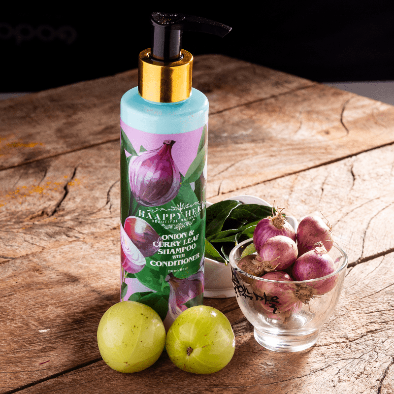 Haappyherbs Onion & Curry Leaf Shampoo With Conditioner - Distacart