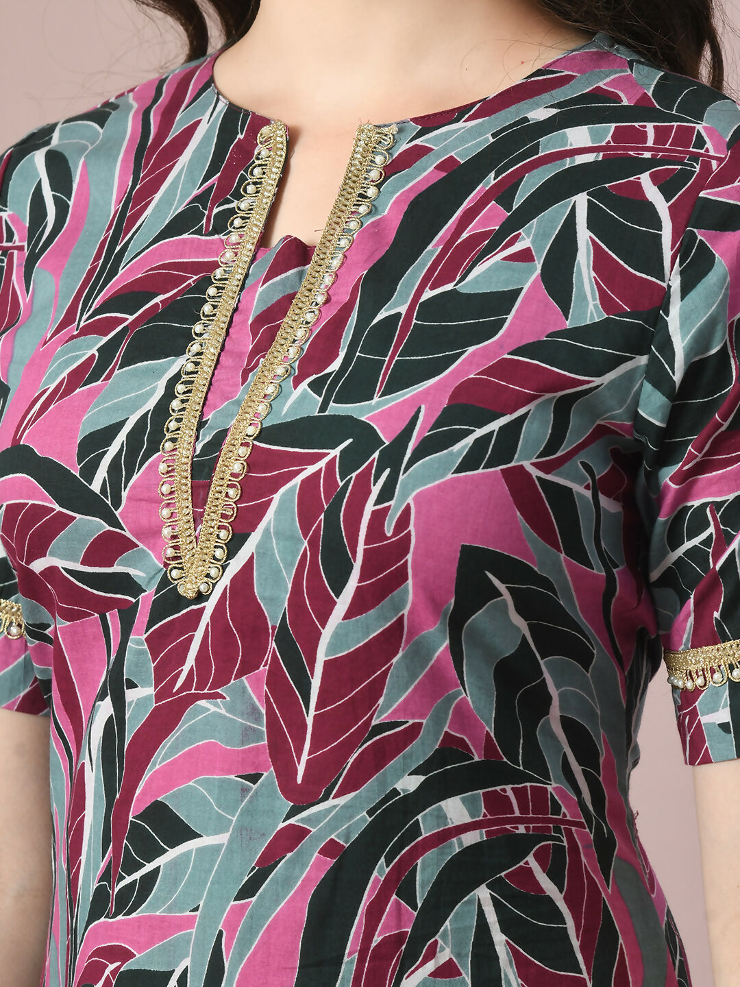 Myshka Women's Multi Printed Cotton Straight Party Kurta Set - Distacart