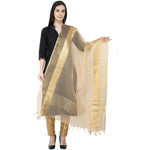 Thumbnail for A R SILK VNS Tissue Zari Fancy Dupatta Golden Color Dupatta or Chunni
