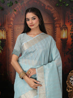 Thumbnail for Astita Organza Sky Blue Saree