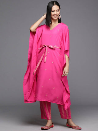 Ahalyaa Women's Traditional wear Kurta Set - Pink - Distacart