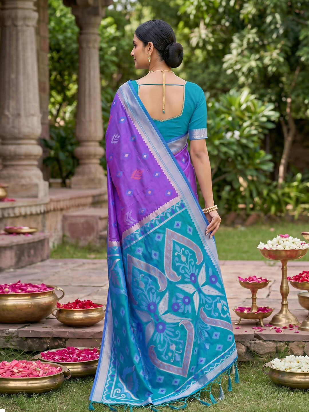 Shree Shyam Fashion Purple Soft Silk Saree - Dista
