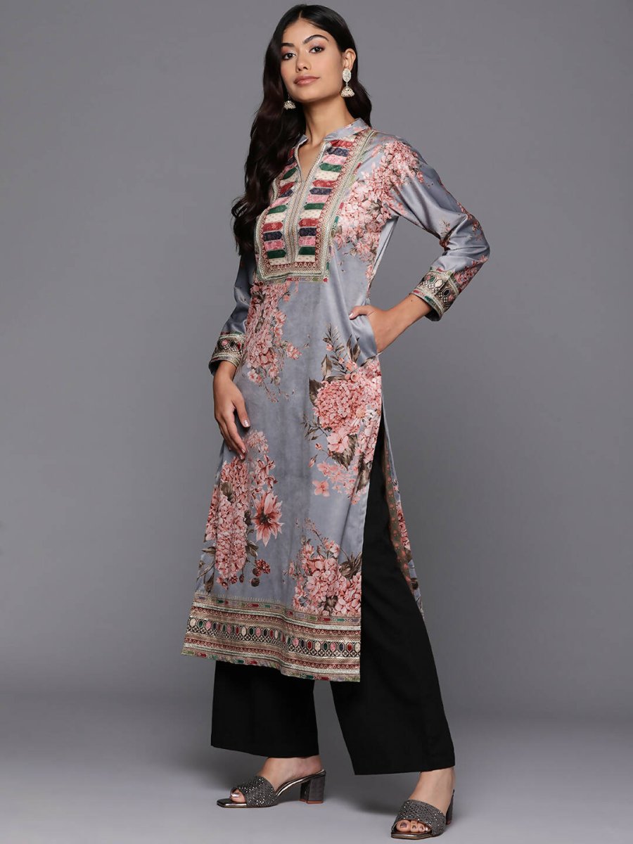 Ahalyaa Women's Traditional wear Kurta - Grey - Distacart