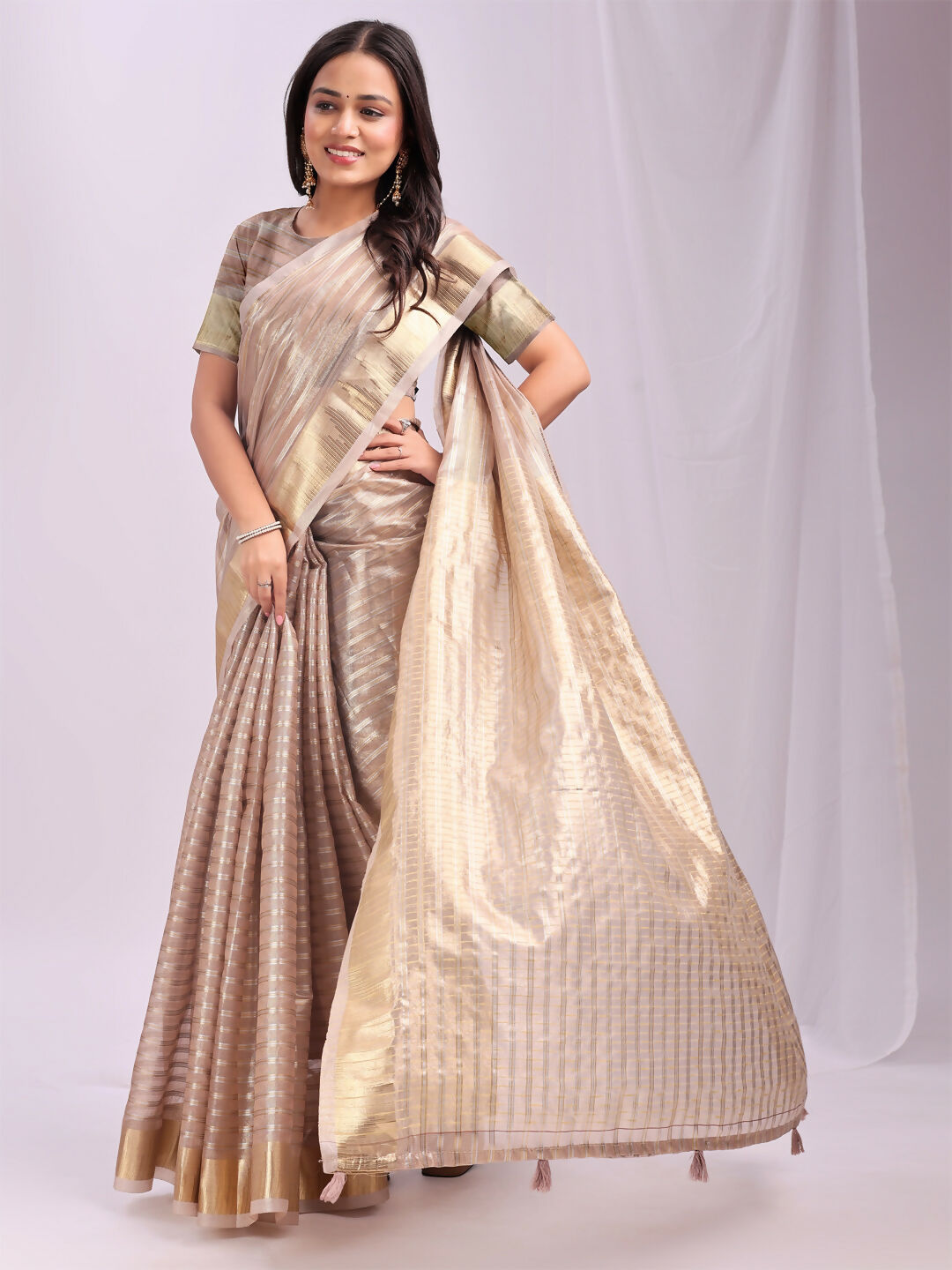 Astita Organza Peach Saree