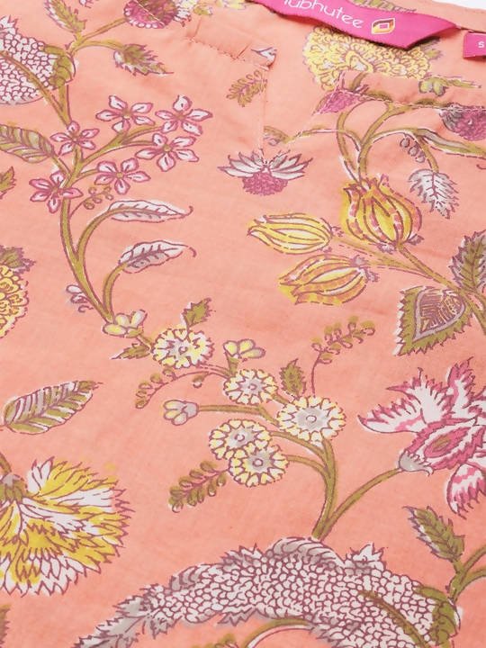 Anubhutee Coral Pink & Yellow Pure Cotton Printed Night suit - Distacart