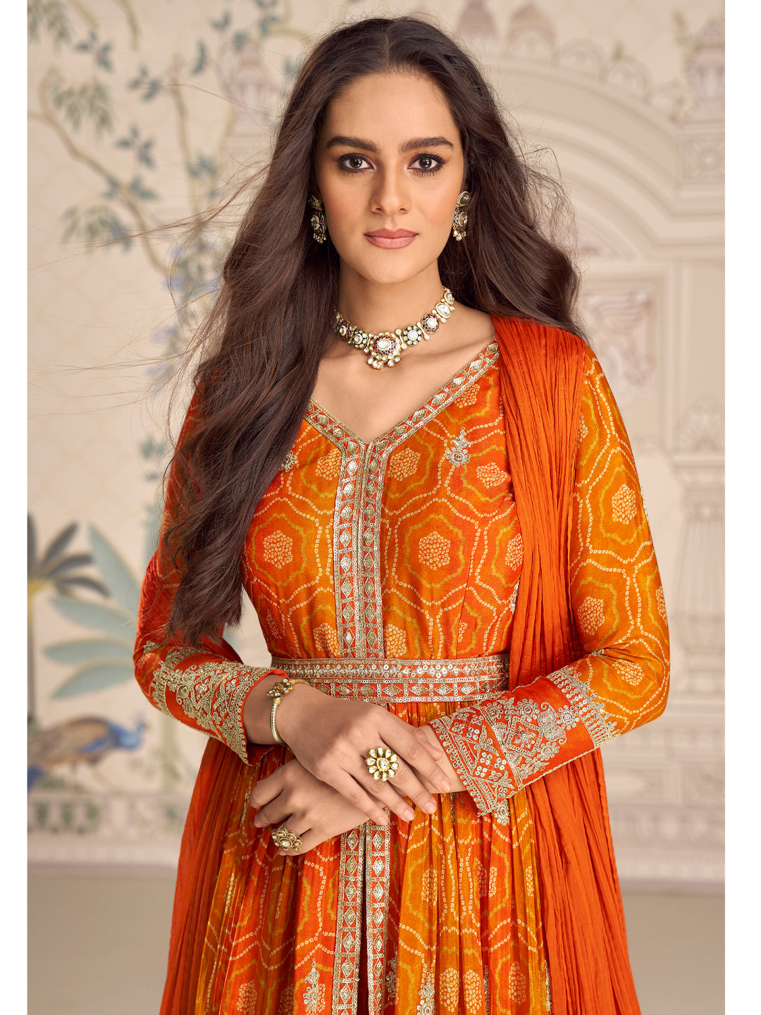 Evanik Designer Chinon Silk Embroidered Work Wedding Anarkali Suit - Distacart
